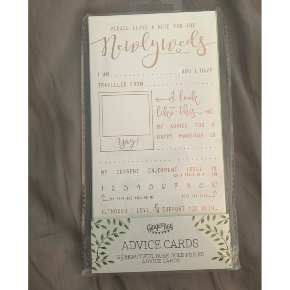 Bridal Shower Party Games Newlyweds Advice Cards New Bride Wedding Bachelorette